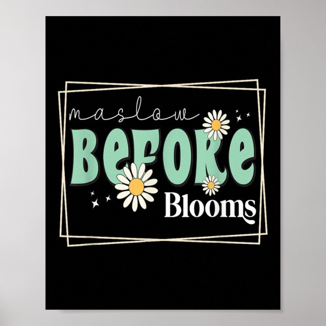 Maslow Before Bloom Behavior Therapist Autism Awar Poster (Front)