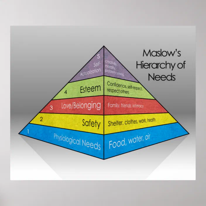 Maslows Hierarchy of Needs NEW Classroom Science Poster 