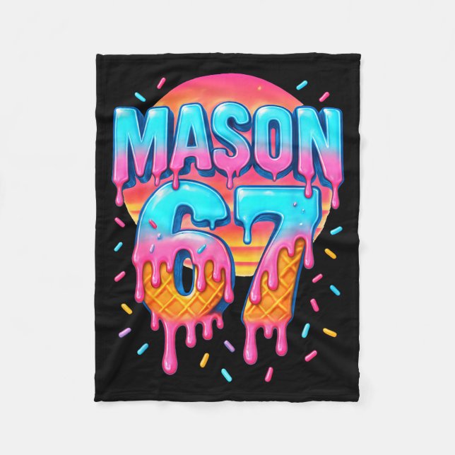 Mason 67 Costume Ice Cream Baseball Drip 6 7 Meme  Fleece Blanket (Front)