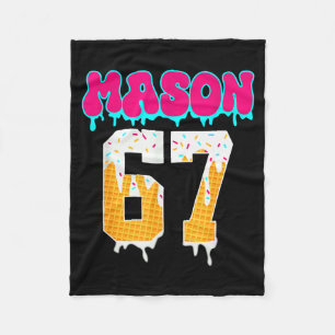 Mason 67 Funny Ice Cream Drip Baseball Ice Cream D Fleece Blanket