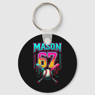 Mason 67 Funny Ice Cream Drip Baseball Ice Cream D Keychain