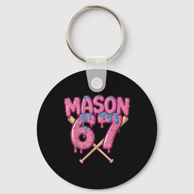 Mason 67 Funny Ice Cream Drip Bysebyll Meme  Keychain (Front)