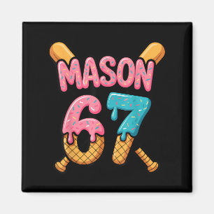 Mason 67 Ice Cream Drip Baseball Magnet