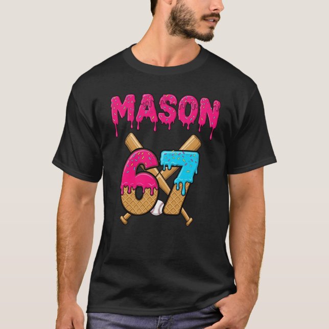 Mason 67 Ice Cream Meme Funny Six Seven mason ice  T-Shirt (Front)