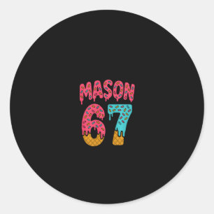 Mason 67 Ice Cream Meme Funny Six Seven (on Ck) Pu Classic Round Sticker