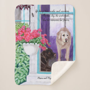 Mason and Megan with a Quote Sherpa Blanket