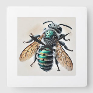 Mason Bee 161024IREF237 - Watercolor Square Wall Clock