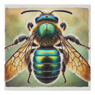 Mason Bee in Natural Harmony 061124IREF231 - Water Faux Canvas Print