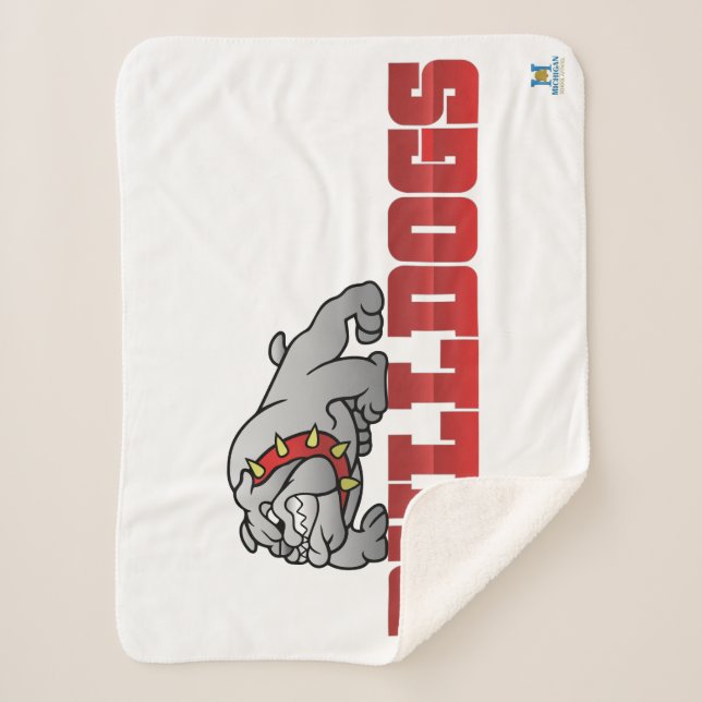 Mason Bulldogs #8 Sherpa Blanket (Front)