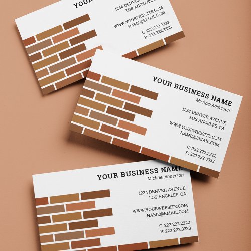 Mason Construction Bricklayer Business Card