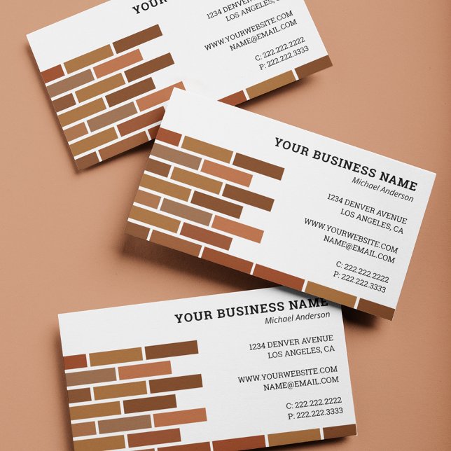 Mason Construction Bricklayer Business Card (Creator Uploaded)