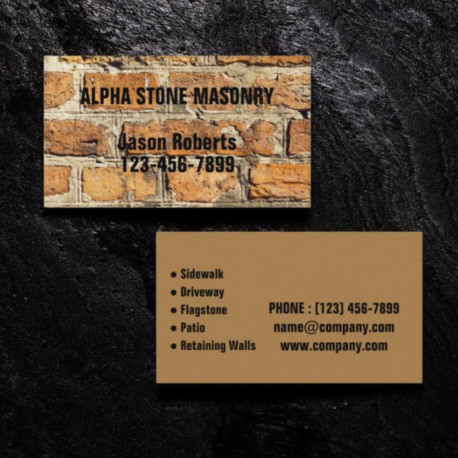 Mason Contractor Stone Paver Paving Stone Masonry Business Card (Mason Contractor Stone Paver Paving Stone Masonry Business Card)