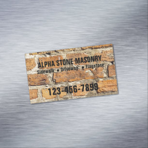 Mason Contractor Stone Paver Paving Stone Masonry Business Card Magnet