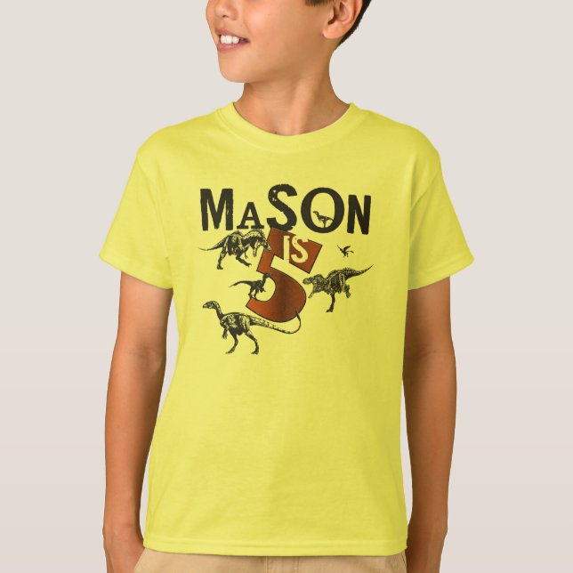 Mason Dinosaur Birthday Shirt (Front)