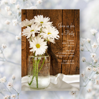 Mason Jar and Daisies Country All Occasion Party Invitation