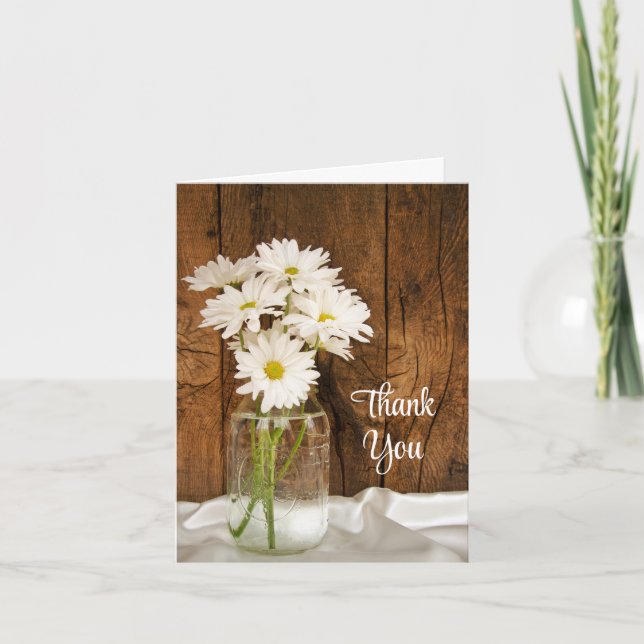 Mason Jar and Daisies Country Bridesmaid Thank You (Front)