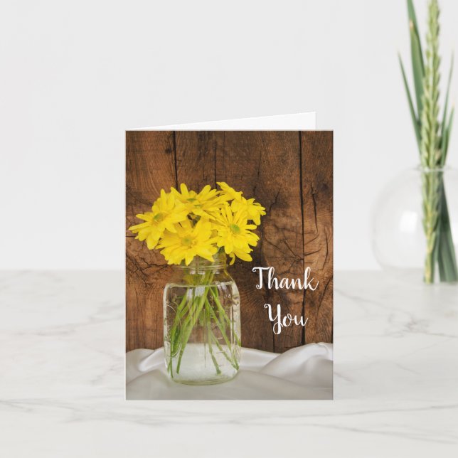 Mason Jar and Daisies Country Bridesmaid Thank You (Front)