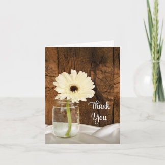 Mason Jar and Daisy Country Bridesmaid Thank You Card
