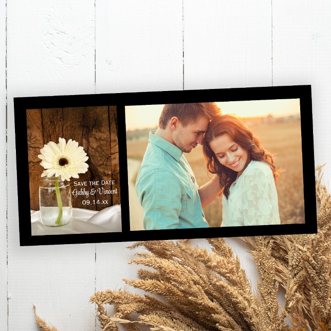 Mason Jar and Daisy Country Wedding Save the Date (Creator Uploaded)