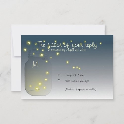 Mason Jar and Fireflies at Dusk RSVP