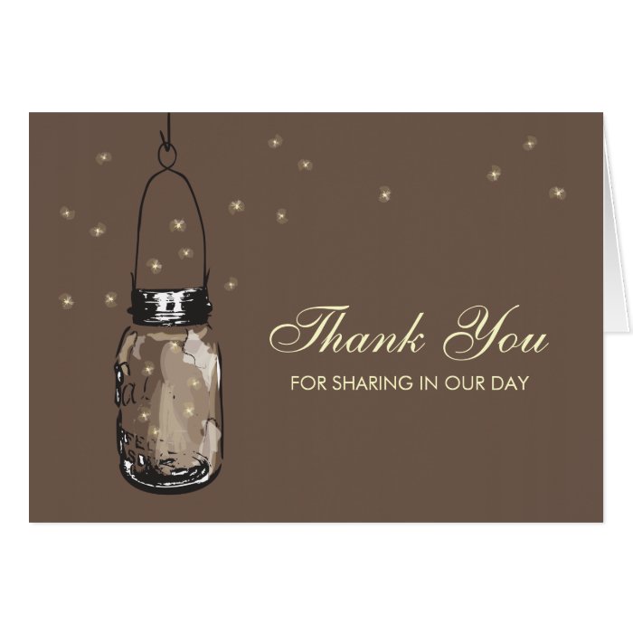 Mason Jar and Fireflies Greeting Cards