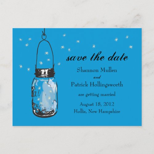 Mason Jar and Fireflies Wedding Invitations