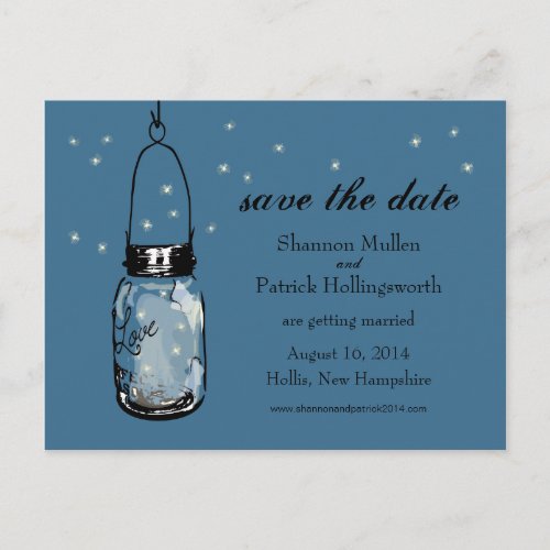 Mason Jar and Fireflies Wedding Invitations