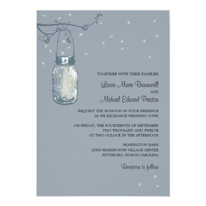 Mason Jar Fireflies Wedding Invitations 8