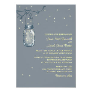 Mason Jar Fireflies Wedding Invitations 3