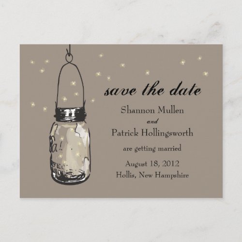 Mason Jar and Fireflies Wedding Invitations