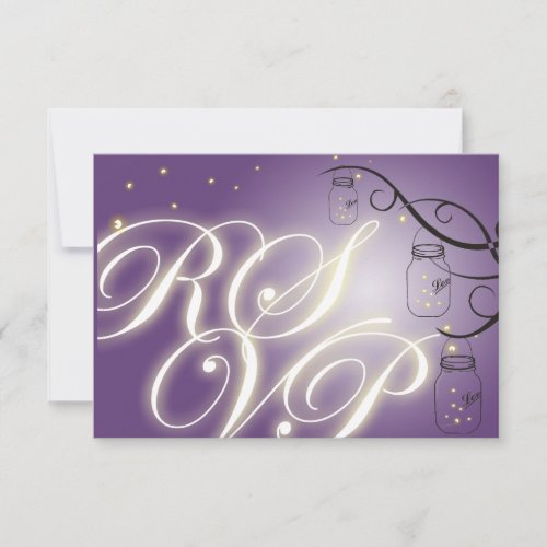 Mason Jar and Firefly RSVP - Purple Grape