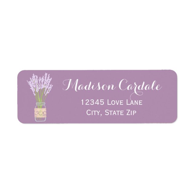 Mason Jar and Lavender Return Address Labels (Front)