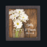 Mason Jar and White Daisies Country Barn Wedding Keepsake Box<br><div class="desc">Personalize the charming Mason Jar and White Daisies Country Barn Wedding Gift Box to create a keepsake gift for the bride or her bridesmaids and bridal party. This elegant little box is also perfect for the ring bearer to carry the wedding bands in down the aisle at your casual yet...</div>