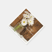 Mason Jar and White Daisies Country Bridal Shower Paper Napkins (Corner)