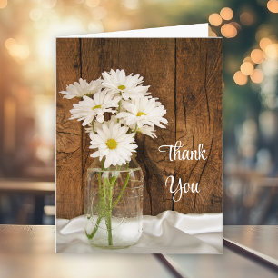 Mason Jar and White Daisies Country Thank You