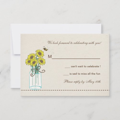 Mason Jar Arrangement Response Card