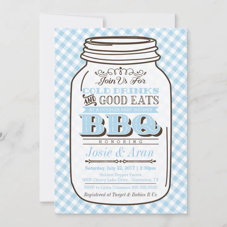 mason jar bbq invitations