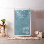 Mason Jar Blue Floral Wedding Photo Booth Backdrop
