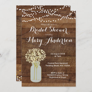 Mason Jar Bridal Shower Invitations