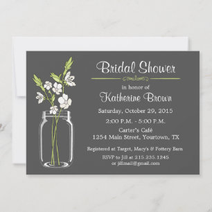 Mason Jar Bridal Shower Party Invitation