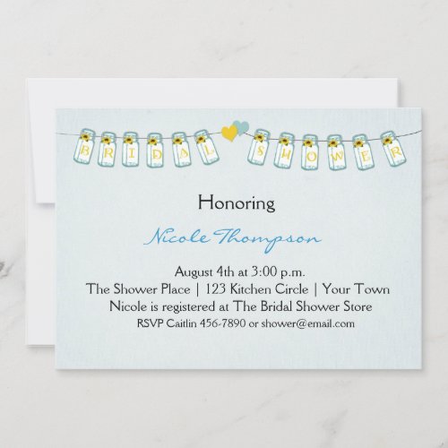 Mason Jar Bunting, Bridal Shower Cards