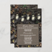 Mason Jar Camo Wedding Reception Enclosure Cards (Front/Back)