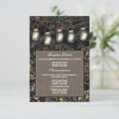 Mason Jar Camo Wedding Reception Enclosure Cards (Standing Front)