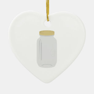 Mason Jar Ceramic Ornament