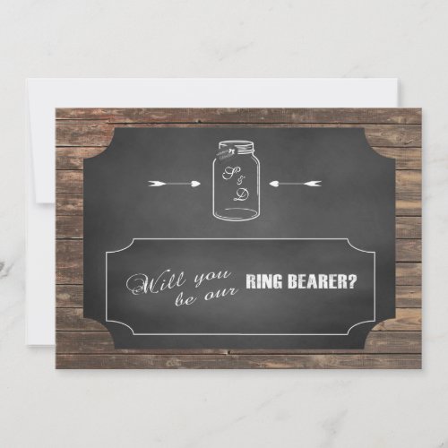 Mason Jar Chalboard Will You Be Our Ring Bearer Invitation