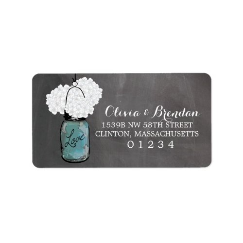 Mason Jar Chalkboard  Address Label