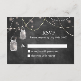Mason Jar Chalkboard RSVP Cards