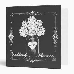 Mason Jar Chalkboard Wedding Planner Binder