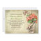 mason jar & coral flowers rustic wedding invites