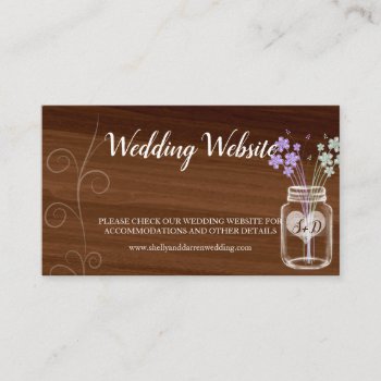 Mason Jar Country Wedding Business Cards by chandraws at Zazzle